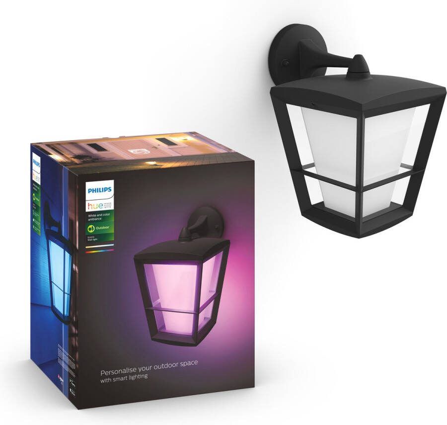4allshop Philips Hue Econic White and Color Ambiance Wandlamp zw