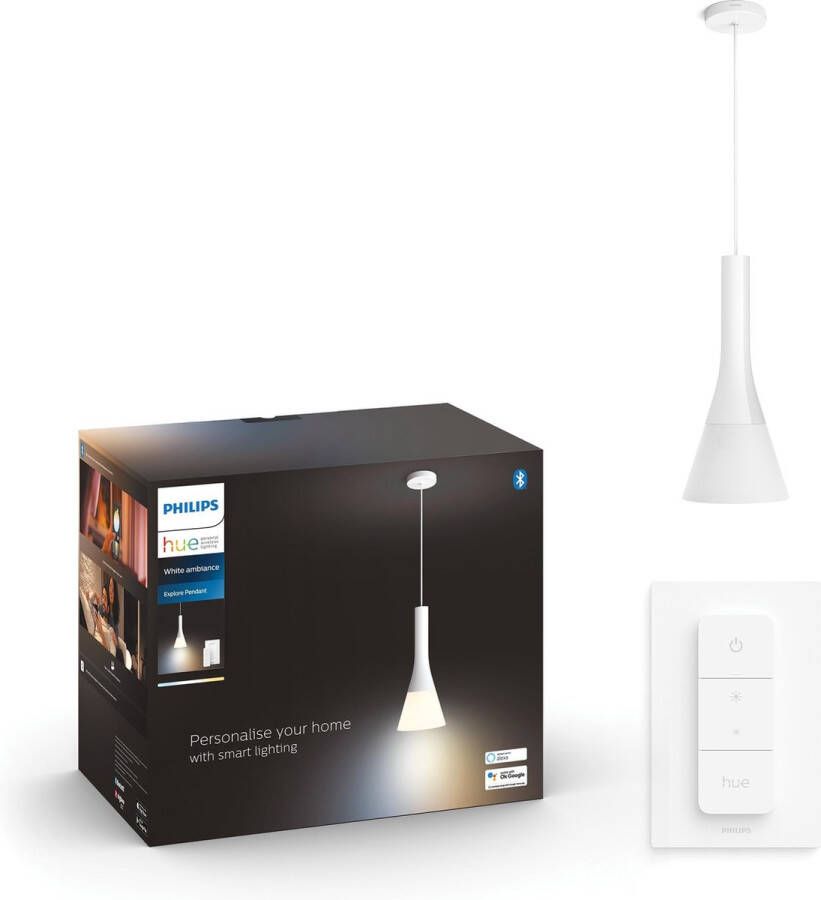 Philips Hue Explore hanglamp warm tot koelwit licht wit 1 dimmer switch