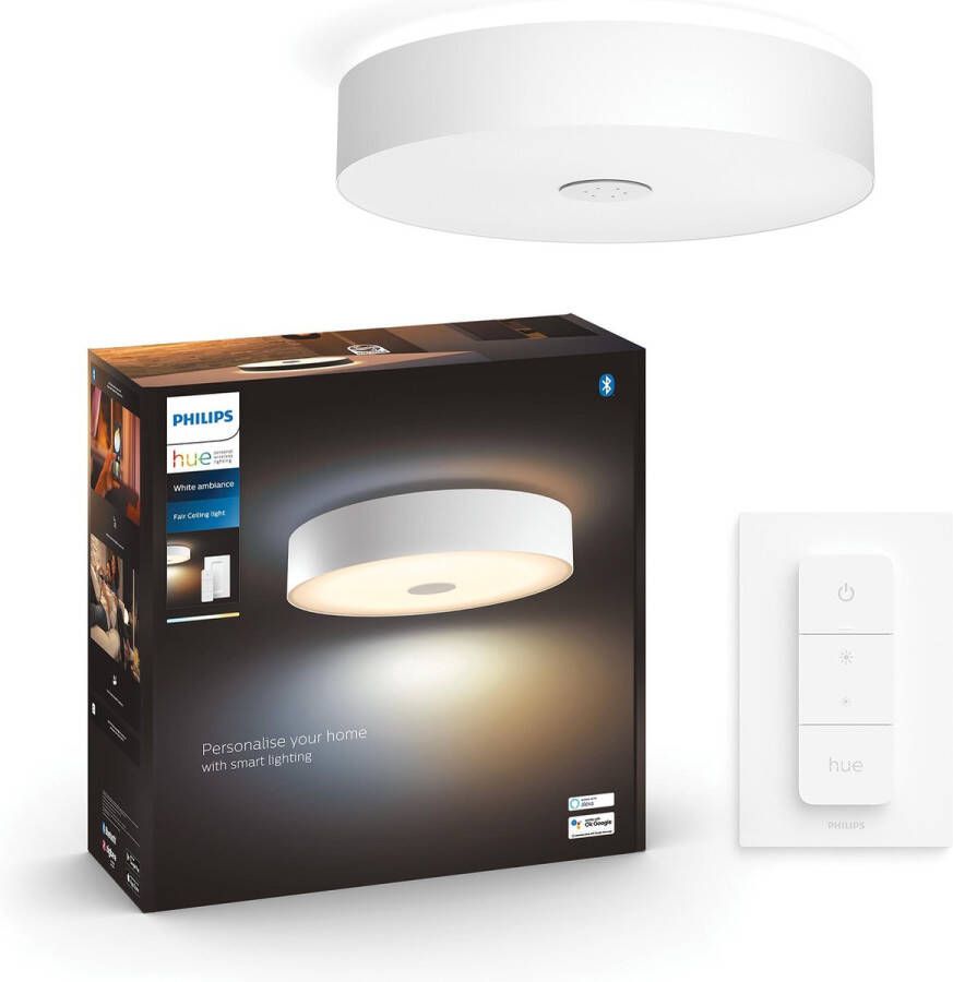 Philips Hue Fair plafondlamp White Ambiance wit Bluetooth incl. 1 dimmer switch