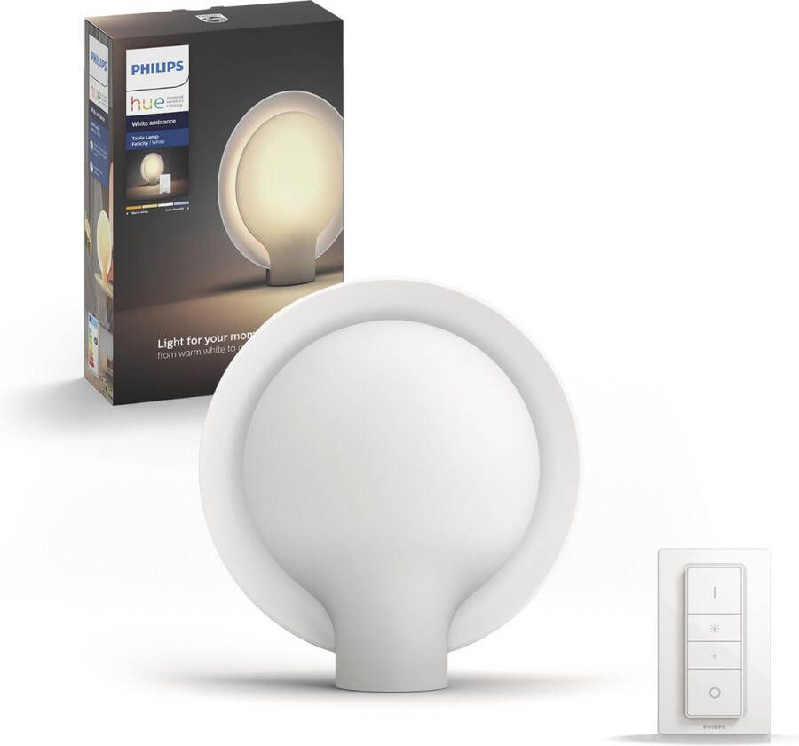 Philips Hue Felicity Tafellamp White and Color Ambiance E27 Wit 9 5W Bluetooth incl. Dimmer Switch