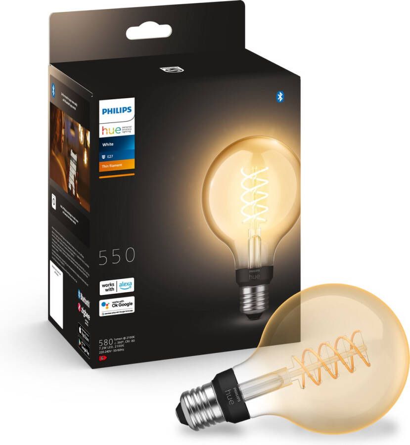 Philips Hue filament globelamp G93 warmwit licht 1-pack E27