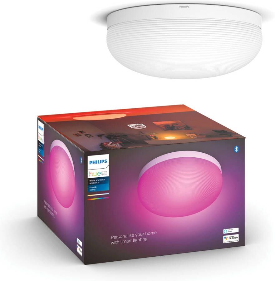 Philips Hue Flourish Plafonnière White and Color Ambiance Geïntegreerd LED Wit 32W Bluetooth