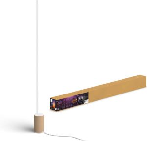 Philips Hue gradient Signe vloerlamp wit en gekleurd licht houtkleurig