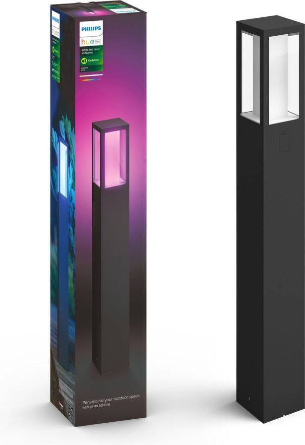 Philips Hue Impress sokkellamp wit en gekleurd licht zwart hoog