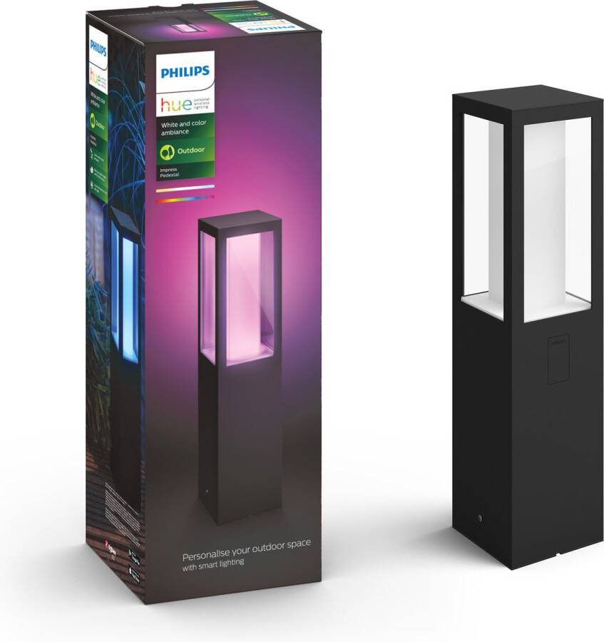 Philips Hue Impress sokkellamp wit en gekleurd licht zwart laag - Foto 2