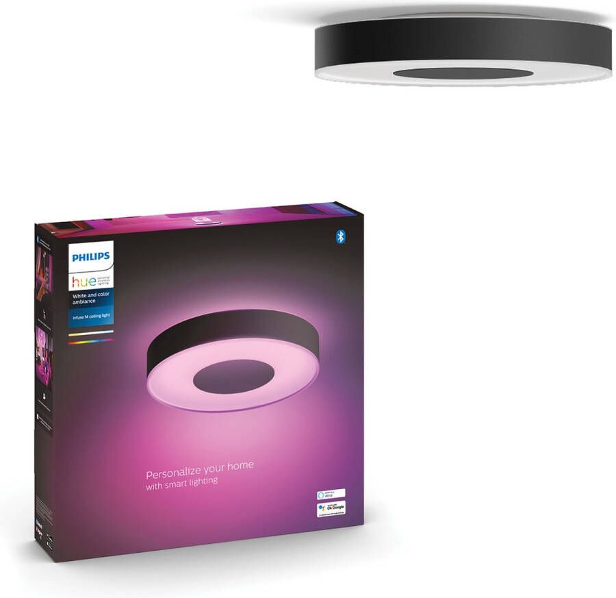 Philips Hue Infuse Plafondlamp White and Color Ambiance Zwart 38cm - Foto 2