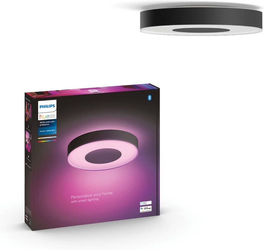 Philips Hue Infuse Plafondlamp White and Color Ambiance Zwart 42cm