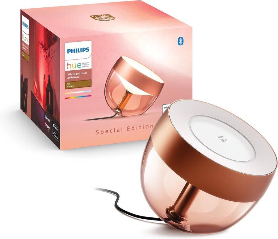 Philips Hue Iris Tafellamp White and Color Ambiance Gëintegreerd LED Koper 8 1W Bluetooth Limited Edition