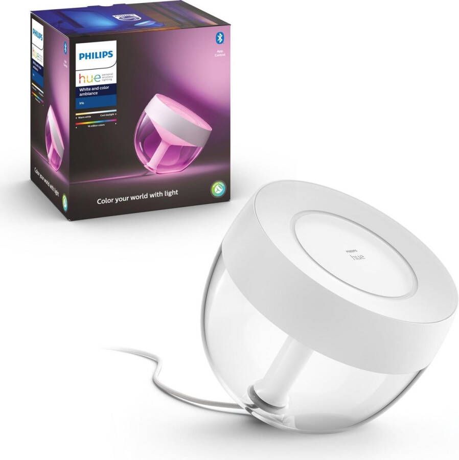 Philips Hue Iris Tafellamp White and Color Ambiance Gëintegreerd LED Wit 8 1W Bluetooth