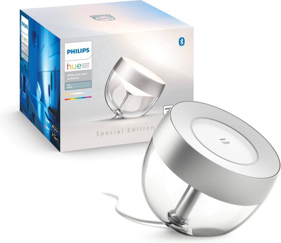 Philips Hue Iris Tafellamp White and Color Ambiance Gëintegreerd LED Zilver 8 1W Bluetooth Limited Edition