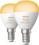 Philips Hue kogellamp warm- tot koelwit licht 2-pack E14 - Thumbnail 2