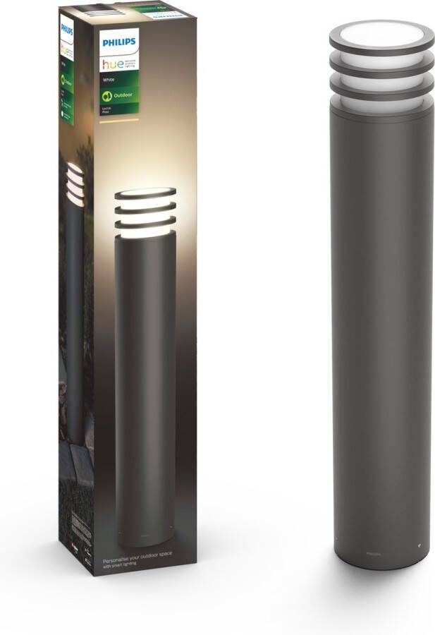 Philips Hue Lucca Sokkellamp Warmwit Licht Zwart Hoog