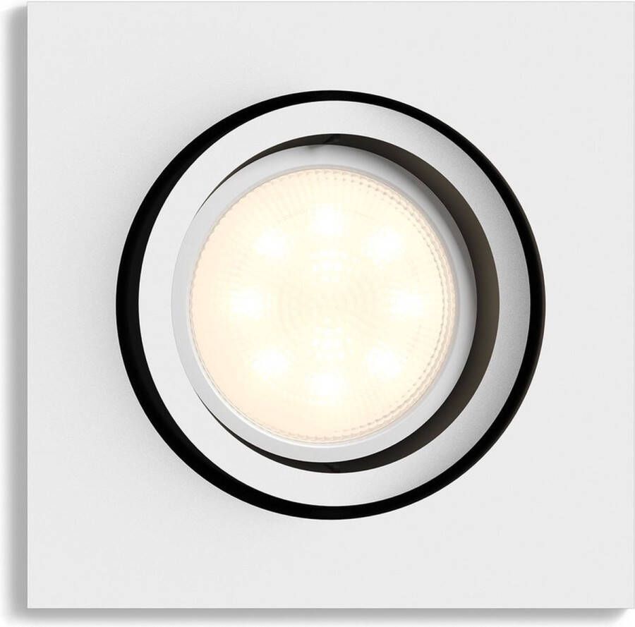 Philips Hue Milliskin recessed Inbouwspot uitbreiding White Ambiance GU10 Wit 5W Vierkant Bluetooth