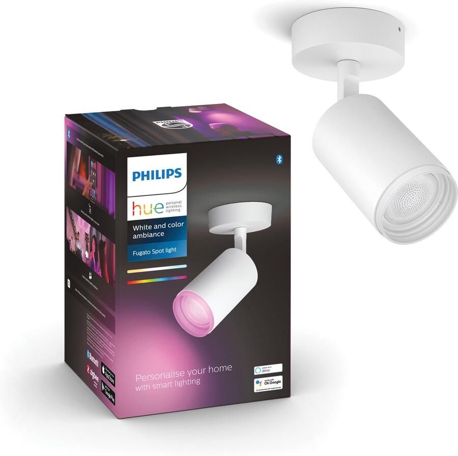 Philips Hue Fugato Opbouwspot White and Color Ambiance GU10 Wit 5 7W Bluetooth