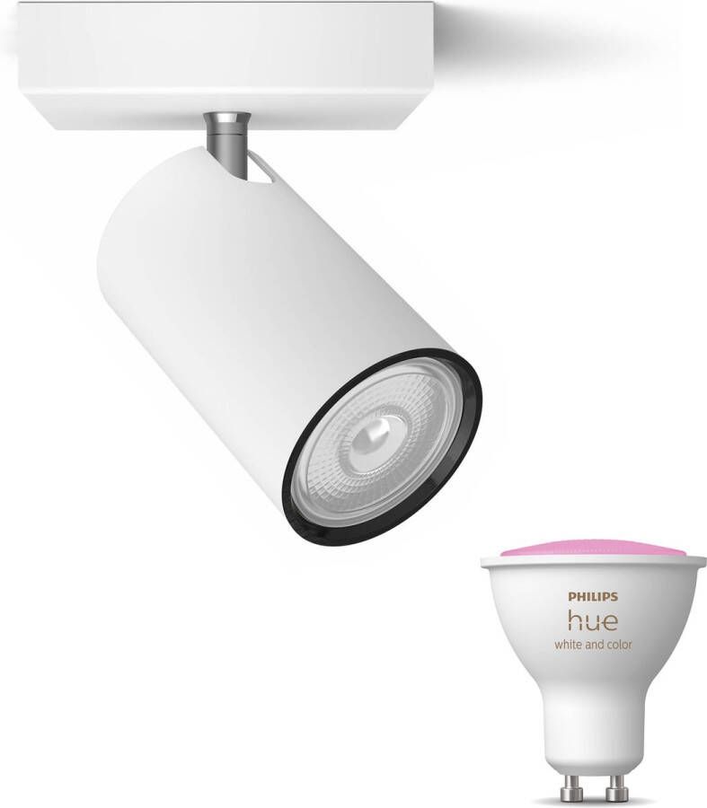 Philips Hue Philips myLiving Kosipo Opbouwspot Wit 1 Lichtpunt Spotjes Opbouw Incl. White & Color Ambiance GU10 Bluetooth