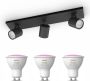Philips Hue Philips Myliving Runner Opbouwspot met White & Color Ambiance GU10 Spotjes Opbouw Bluetooth 3 Lichtpunten Zwart - Thumbnail 1