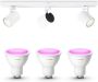 Philips Hue Philips myLiving Runner Opbouwspot Wit Incl. White & Color Ambiance GU10 Spotjes Opbouw 3 Spots Werkt met Alexa en Google Home - Thumbnail 1
