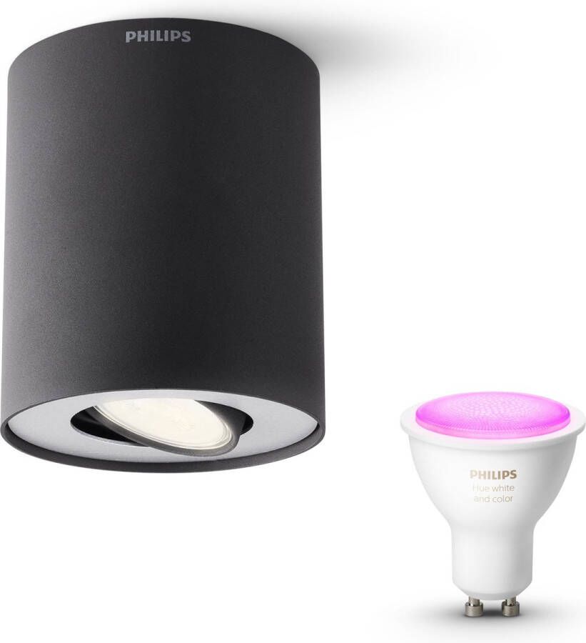 Philips Hue Philips Pillar opbouwspot zwart 1 lichtpunt Incl. White & Color Ambiance GU10