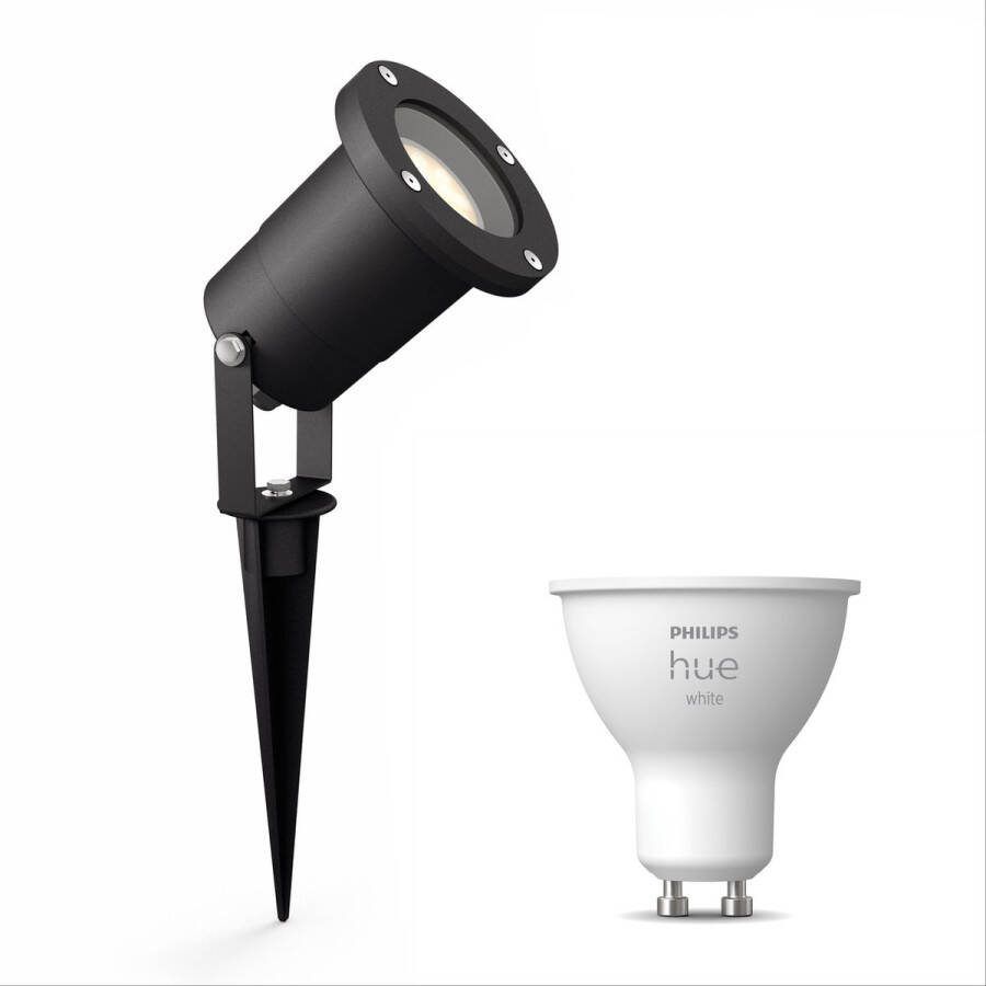 Philips Hue Philips Puled Grondspot LED voor Buiten Incl. White GU10 Prikspot Tuinverlichting Buitenlamp Zwart