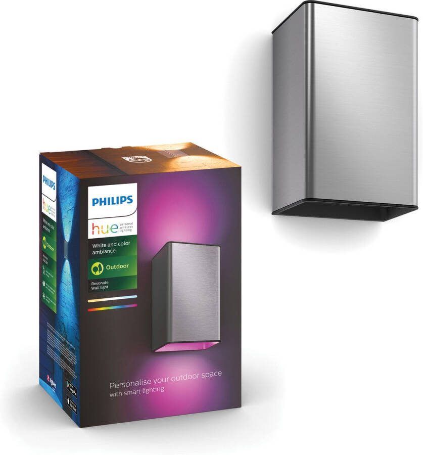 Philips Hue Resonate Muurlamp (Wit Kleur) RVS | elektronica en media | Smart Home Slimme Verlichting | 8718696174395