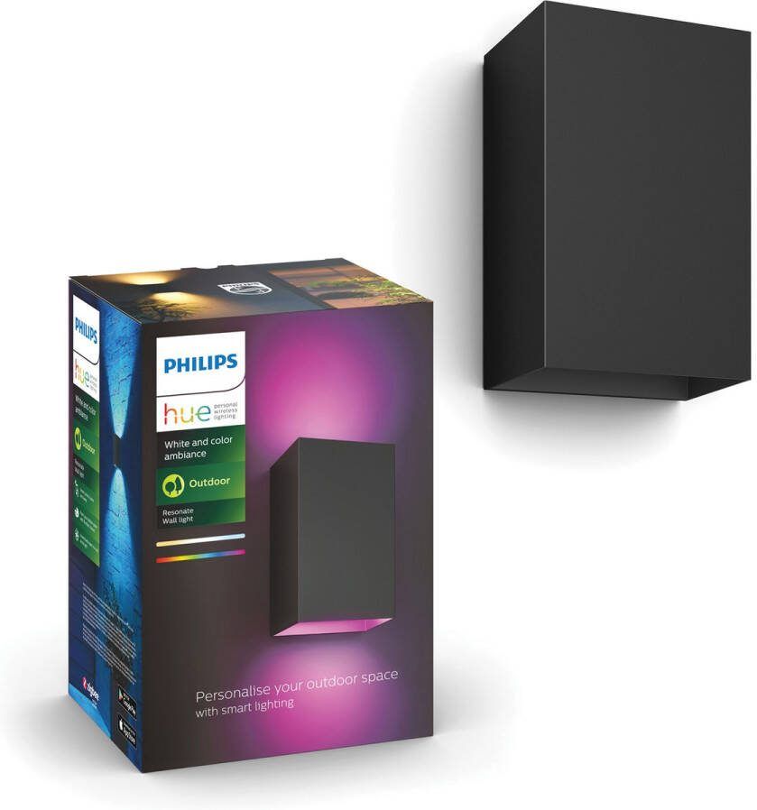 Philips Hue Resonate muurlamp wit en gekleurd licht (Kleur: zwart)