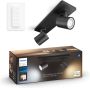 Philips Hue Runner opbouwspot warm- tot koelwit licht 2 spots- zwart 1 dimmer switch GU10 - Thumbnail 1