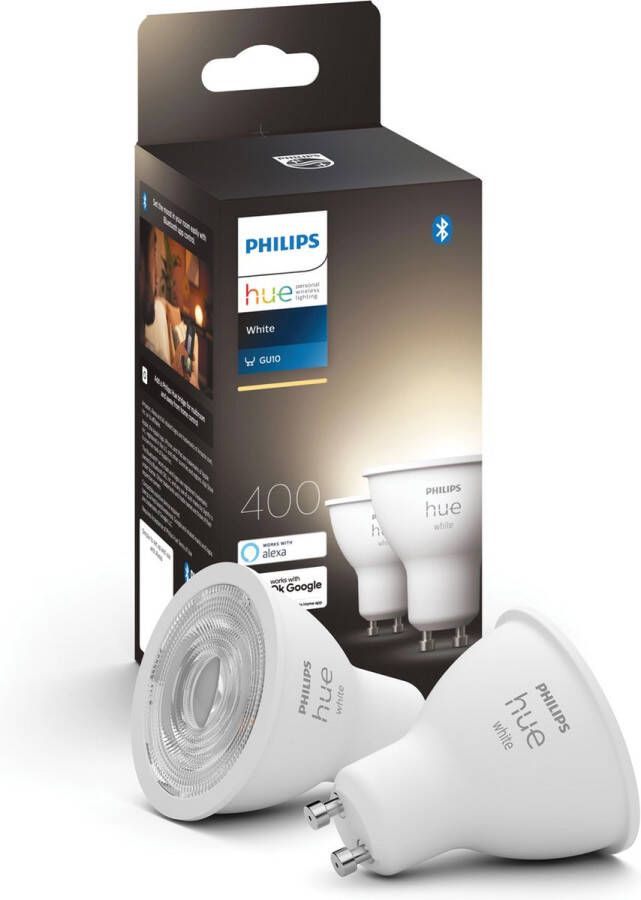 Philips Hue Slimme Lichtbron GU10 Duopack zachtwit licht- 5 7W Bluetooth 2 Stuks