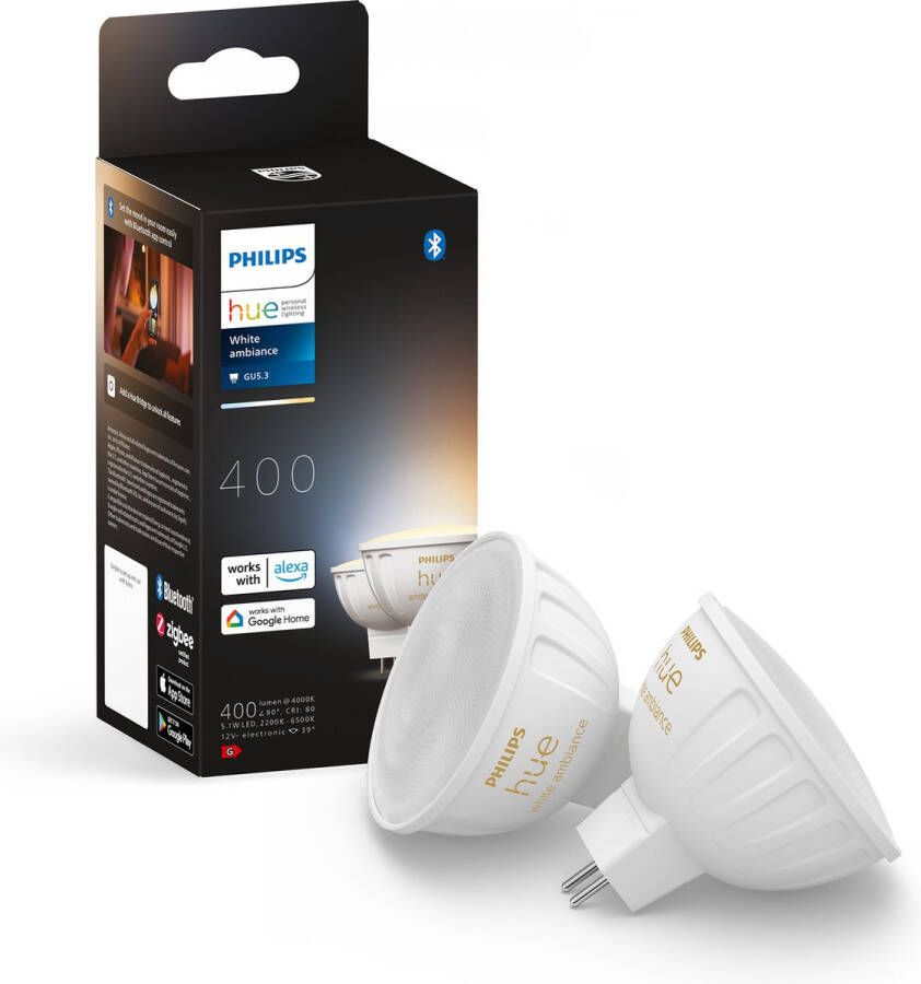 Philips Hue spot warm-tot koelwit licht 2 pack MR16