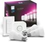 Philips Hue starterspakket E27 Lichtbron met Bridge en 1 Dimmer Switch White and Color Ambiance 3 x 9W Bluetooth - Thumbnail 2