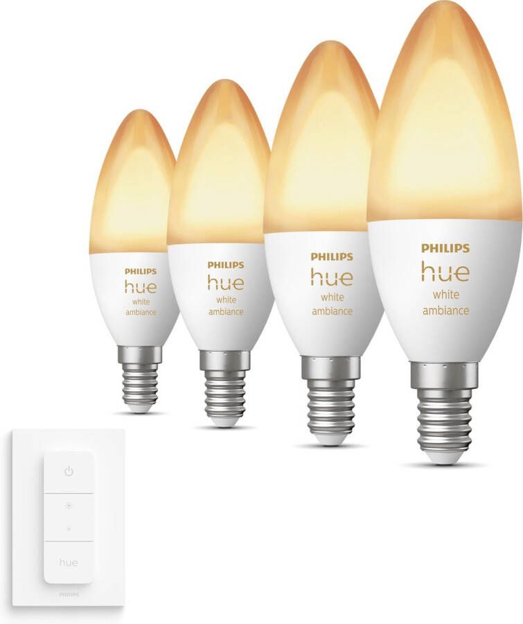 Philips Hue Uitbreidingspakket White Ambiance Kaarslamp E14 4 lampen