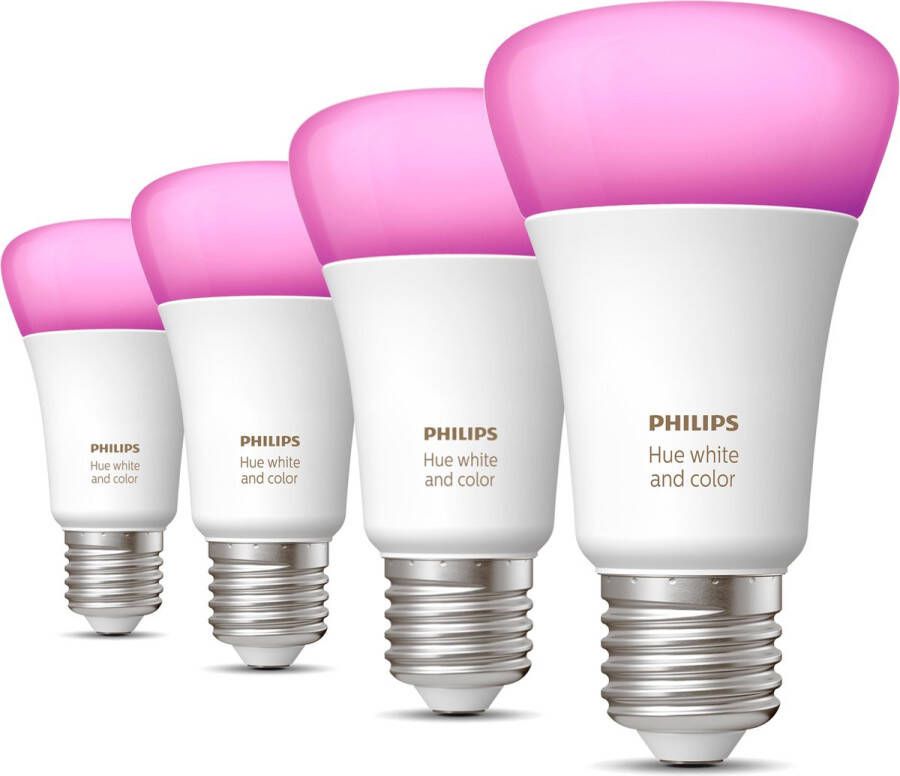 Philips Hue Uitbreidingspakket White and Color Ambiance E27 4 Lampen