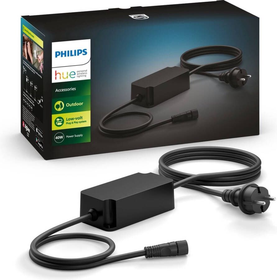 Philips Hue Voedingskabel Voor Buiten Zwart 40w