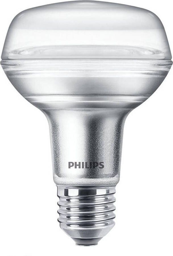 Philips LED E27 8W 735lm 2700K Reflector Transparant