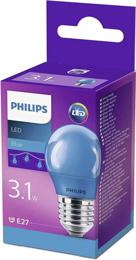 Philips Ledlamp Kogel Blauw E27 3 1w