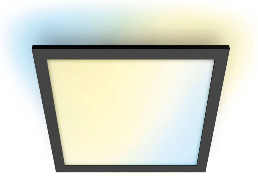 Philips LED WiZ Plafondlamp Panel Vierkant Zwart Slimme LED-Verlichting Warm- tot Koelwit Licht Geïntegreerd LED 36W