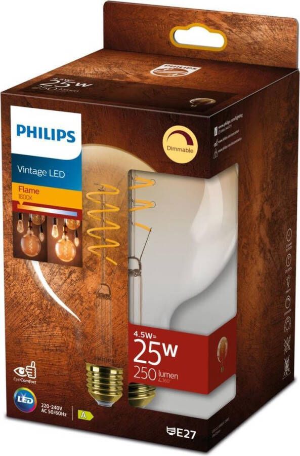 Philips LED E27 4 5W 250lm 1800K Globe Gekleurd