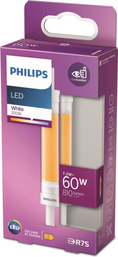 Philips lighting 871951430381200 LED-lamp Energielabel E (A G) R7s Staaf 7.2 W = 60 W Warmwit (Ø x l) 15 mm x 118 mm 1 stuk(s)