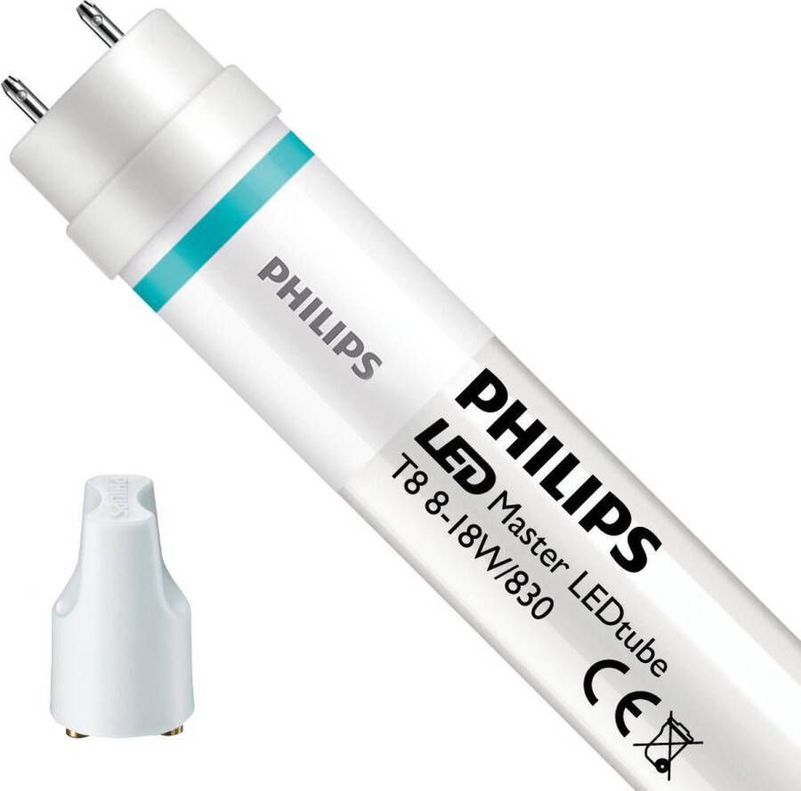 Philips Led Buis T8 Master Value (em mains) High Output 8w 1000lm 830 Warm Wit | 60cm Vervangt