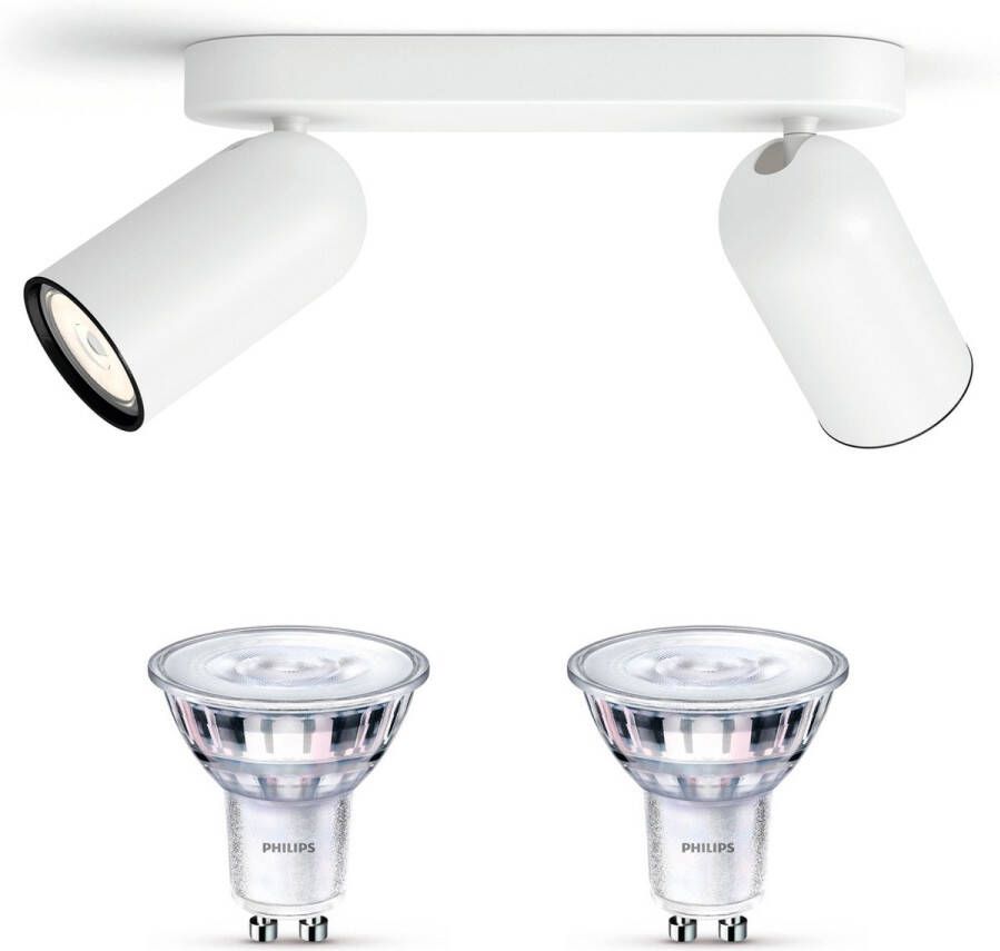 Philips myLiving PONGEE Opbouwspot Wit 2 lichtpunten Incl. LED Scene Switch Gu10 50W