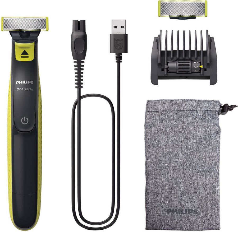 Philips OneBlade Original Face QP2724 30 Trimmer scheerapparaat en styler in 1