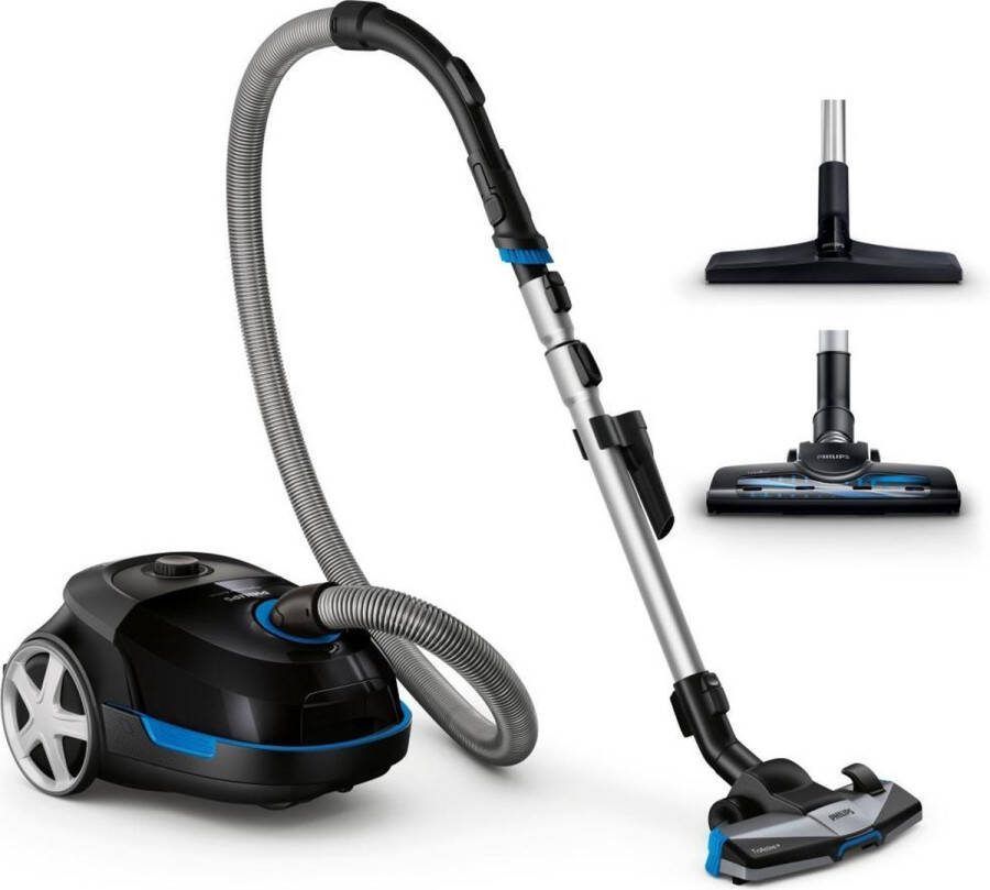 Philips Performer Active 5000 Series FC8578 09 Stofzuiger met Zak Zwart + 4 Extra Mondstukken