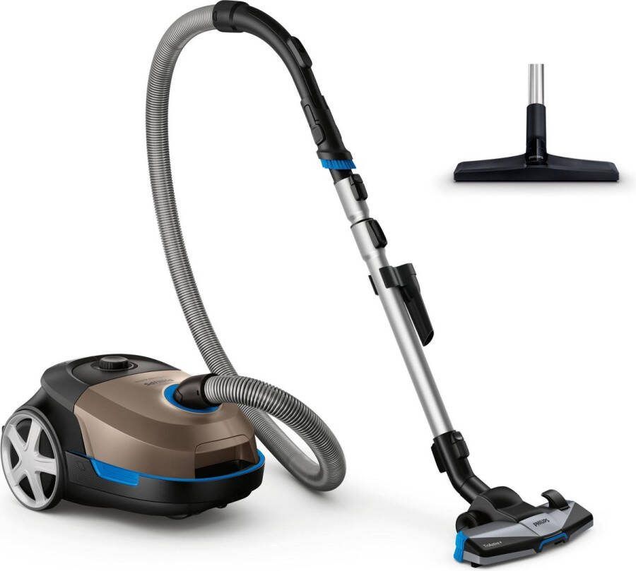 Philips Performer Active 5000 Series FC8577 09 Stofzuiger met Zak Koper Grijs + 3 Extra Mondstukken
