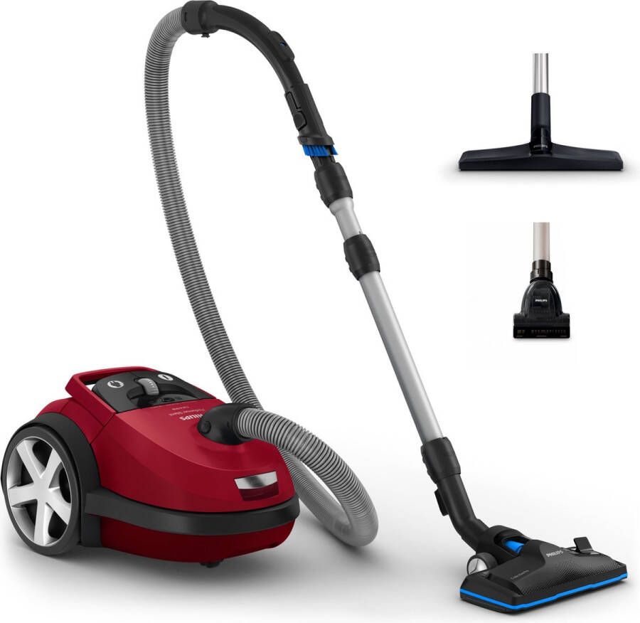 Philips Performer Silent 7000 Series FC8784 09 Stille Stofzuiger met Zak Kardinaalrood + 5 Extra Mondstukken