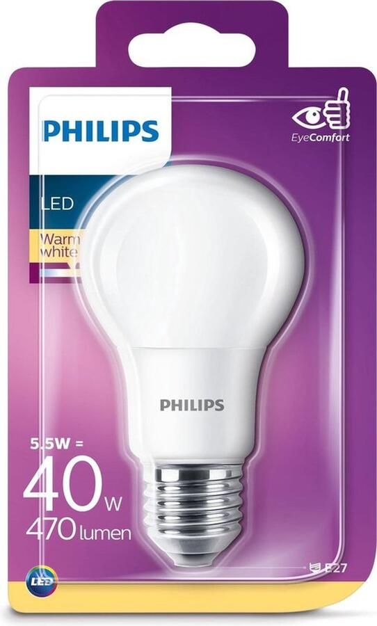 Philips 6x LED lamp Mat 5 5W (40W) E27 warm wit