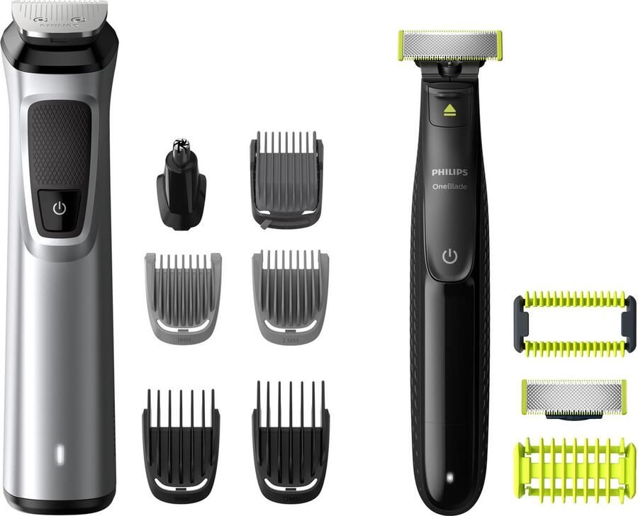 Philips Tondeuse MG9710 90 Multigroom Series 9000 & OneBlade Face+Body 12-in-1-premium-trimset (set)