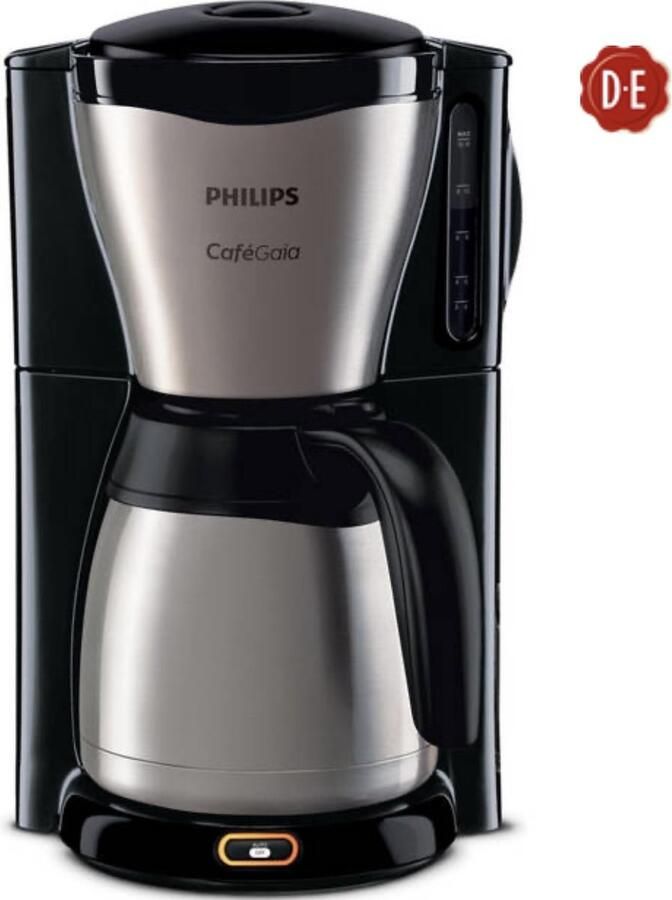 Philips filterkoffiezetapparaat Café Gaia HD7548 20 zwart 1 2L Swing filter Gemalen koffie Autmatisch uitschakeling Zwart 22x23x37