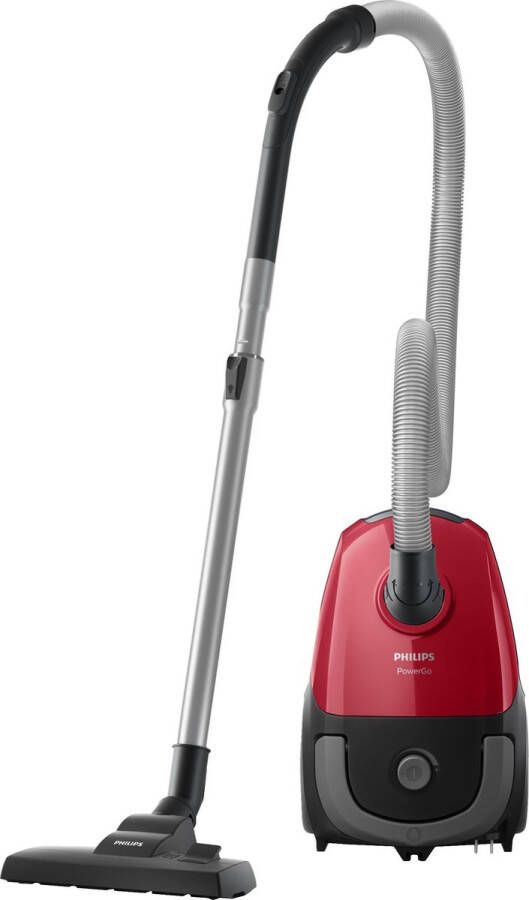 Philips PowerGo 2000 Series FC8243 09 Stofzuiger met Zak Zwart Rood + 2 Extra Mondstukken