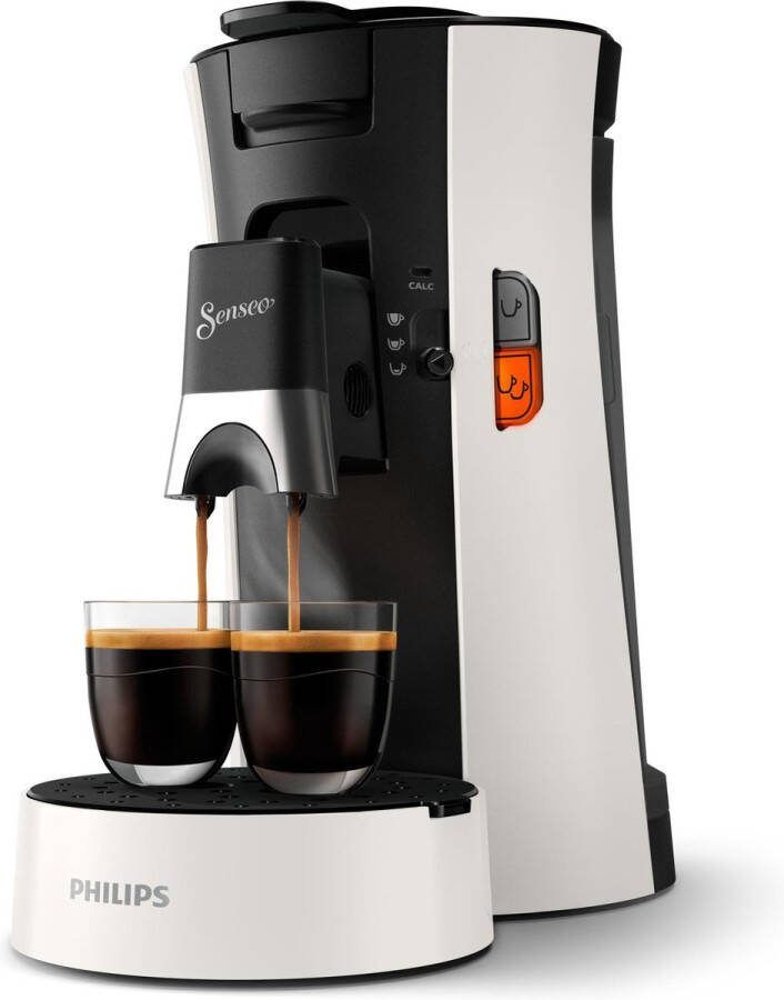 Philips Senseo Select CSA230 00 Koffiepadmachine voor max 2 Kopjes Koffie Exclusief Koffiepads Diepzwart Wit
