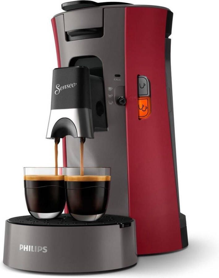 Philips Senseo Select CSA230 90 Koffiepadapparaat Dieprood en kasjmiergrijs