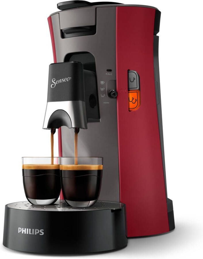 Philips Senseo Select CSA240 90 Koffiepadapparaat Dieprood en kasjmiergrijs